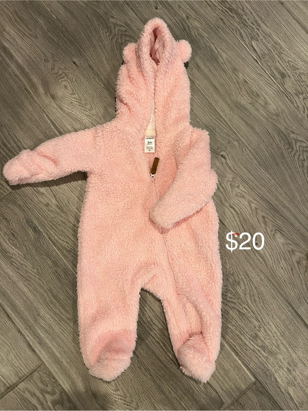 Cozy Pink Fleece Hooded One-Piece for Kids